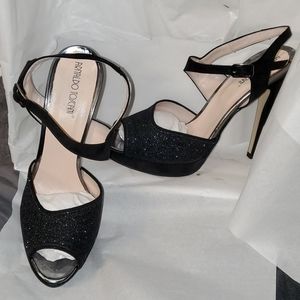 Black with glitter heels